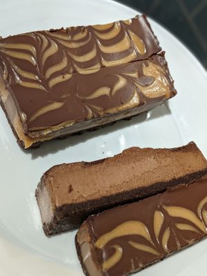 Vegan salted caramel cheesecake at Pure Pizza in Edinburgh