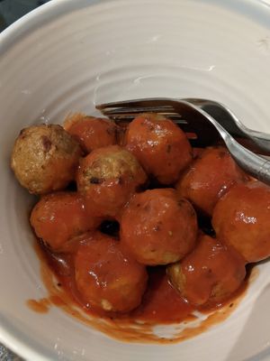 Vegan meatballs and marinara sauce (so good) at Pure Pizza in Edinburgh