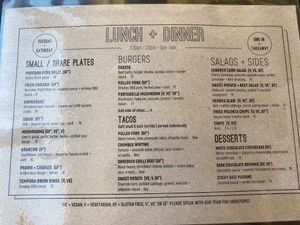 Menu  at Eltons in Mudgee