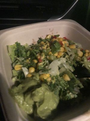 , #corn, #lettuce, #guacamole, #cilantro  at Moho Mexican Grill in Bayside