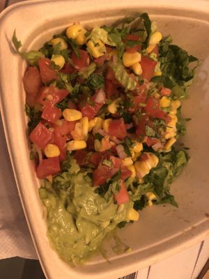Corn , lettuce guacamole, pico de gallo , cilantro   at Moho Mexican Grill in Bayside