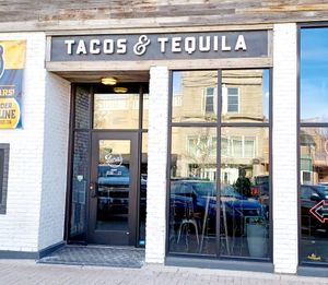 Front of building at Luna's Tacos & Tequila in Greeley