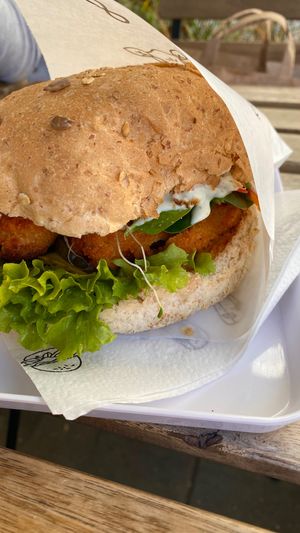 Plant-Based Fish Burger at Krowarzywa - Wolnica in Krakow