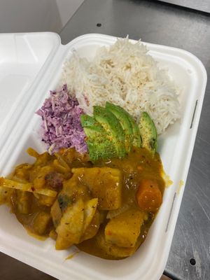 Caribbean coconut curry  at Plant N Vibe – Street Food by Plant N Plate in Birmingham