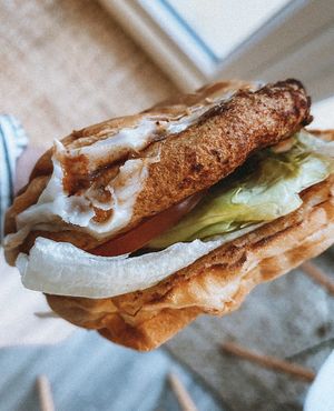 Jerk chicken burger at Plant N Vibe – Street Food by Plant N Plate in Birmingham