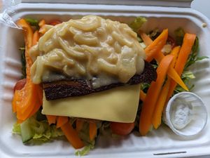 Great Plant and Plate Burger (without the bun, salad instead) at Plant N Vibe – Street Food by Plant N Plate in Birmingham