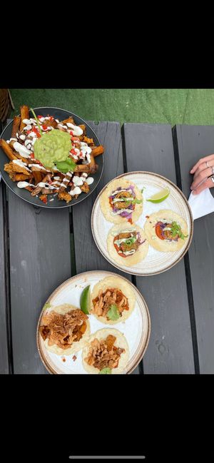 Tacos and fries at Le Mariachi in Montreal
