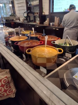 Enamelled cast iron pots at Le Botaniste - UWS in New York City