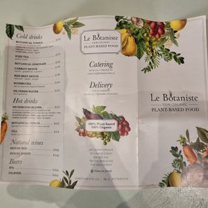 Menu at Le Botaniste - UWS in New York City