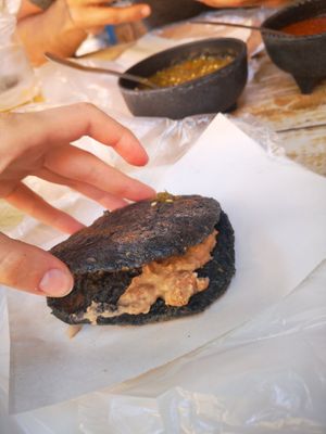 Gordita de Frijoles at El Negrito Gorditas in Bernal
