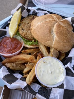 Crab cake  at Boardwalk Vegan in Havertown