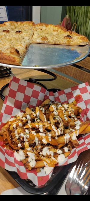 The Great White and Dante's Infero Fries at Boardwalk Vegan in Havertown