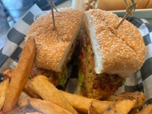 Crabcake Sandwich at Boardwalk Vegan in Havertown
