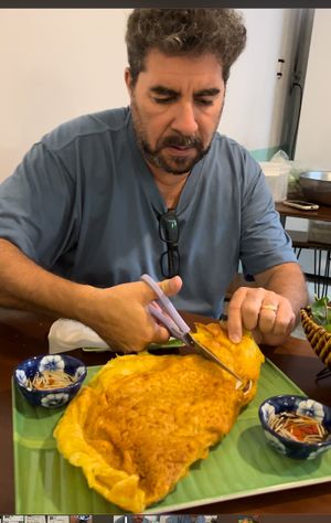 Northern Banh Xeo with mushrooms  at Thìa Gỗ Restaurant Da Nang in Da Nang