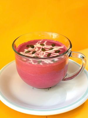 Beetroot cream soup at Healthy Mania in Phuket