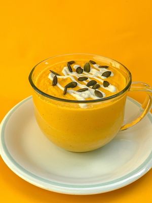 Carrot cream soup at Healthy Mania in Phuket