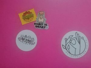 Dairy is scary | bathroom stickers at The Fussy Vegan - Greenside in Johannesburg