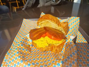 Tofu scramble croissant at The Fussy Vegan - Greenside in Johannesburg