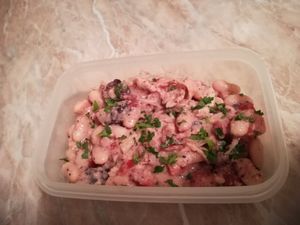 Antalya Piyaz - white bean salad at The Garden Cafe & Restaurant in Budapest