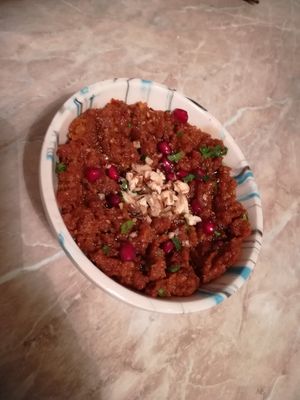 Muhammara - roasted capia pepper spread w/ walnuts at The Garden Cafe & Restaurant in Budapest