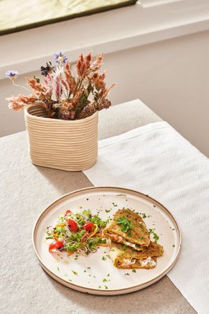 Chickpea Omlet at The Garden Cafe & Restaurant in Budapest