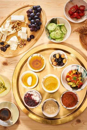 Turkish breakfast at The Garden Cafe & Restaurant in Budapest