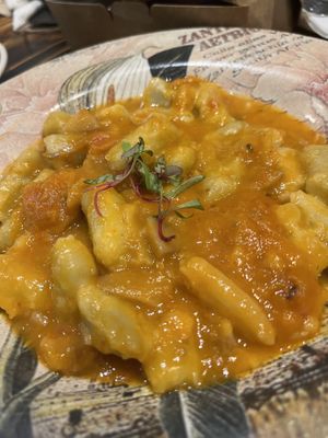 Sweet potatoe gnocchi with jackfruitt  at Tutto Nhoque in Rio De Janeiro