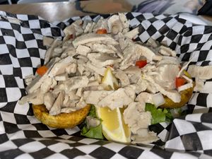 Tostones relleno de Carrucho   at 100% HP in San Juan