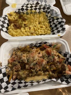 Mac n cheese, loaded fries  at 100% HP in San Juan