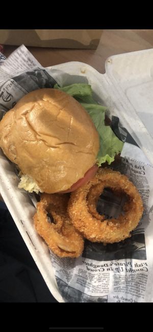 Impossible burger w/ onion rings   at 100% HP in San Juan