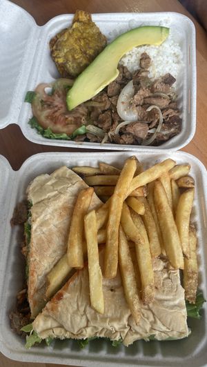 Steak sandwich combo and Mixla HP  at 100% HP in San Juan