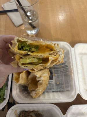 inside broccoli and cheddar empanadilla   at 100% HP in San Juan