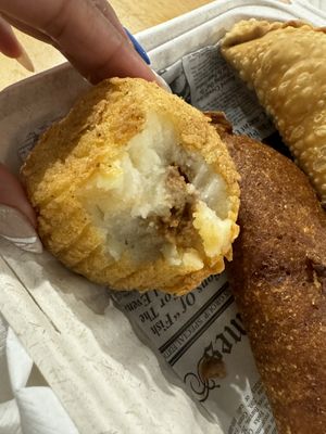 Inside the Relleno de Papa #Veganuary at 100% HP in San Juan