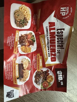 Lunch set menus  at 100% HP in San Juan