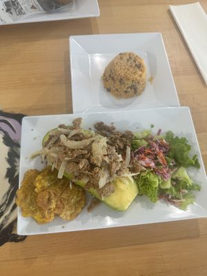 Aguacate con bistec with a side of arroz con gandules   at 100% HP in San Juan