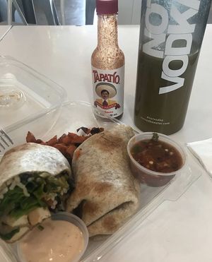 Vegan breakfast burrito  at Gooder Goods in Phoenix