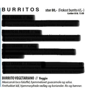 Veggie Burrito  at Tacos Locos in Koege