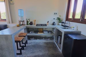 The kitchen at Casa Mauna in San Pedro Pochutla