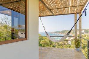The hammock on the terrace of our best suite at Casa Mauna in San Pedro Pochutla