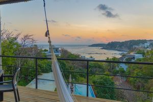 View from the hammock out to the ocean at Casa Mauna in San Pedro Pochutla