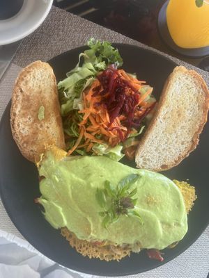 Chickpea omelette   at Casa Mauna in San Pedro Pochutla