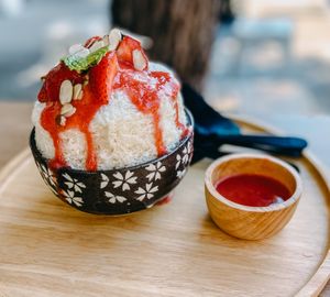 Strawberry bingsoo at U:Dessert Story in San Francisco