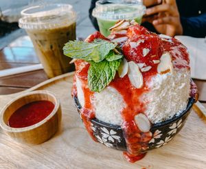 Strawberry bingsoo at U:Dessert Story in San Francisco