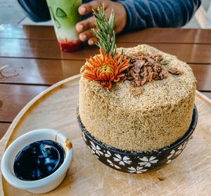 Vegan hojicha bingsoo at U:Dessert Story in San Francisco
