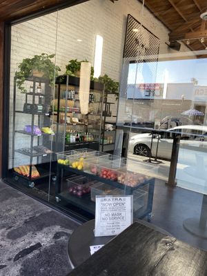 Outside looking in at Extra Market in Los Angeles