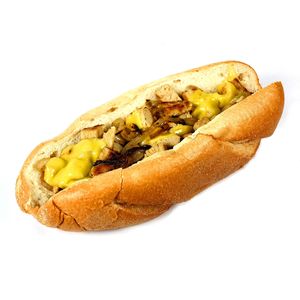 The JSP Chicken* Philly Cheesesteak*. 

*Plant-Based. at Extra Market in Los Angeles