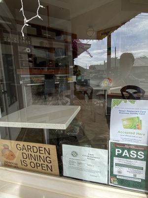 Indoor seating area at Japanese Grandma's in Hanapepe