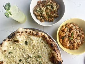 Quattro formagi, radiatori, elbows + vodka sauce  at Sestina - Culver City in Culver City