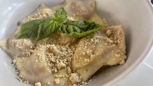 Sweet corn ravioli  at Sestina - Culver City in Culver City