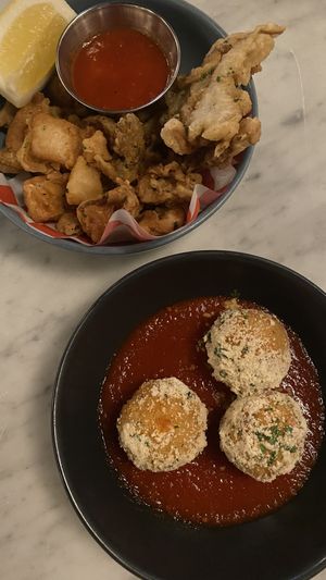 Veggie calamari & arancini   at Sestina - Culver City in Culver City